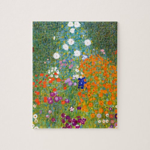 Flower Garden by Gustav Klimt Vintage Floral Jigsaw Puzzle