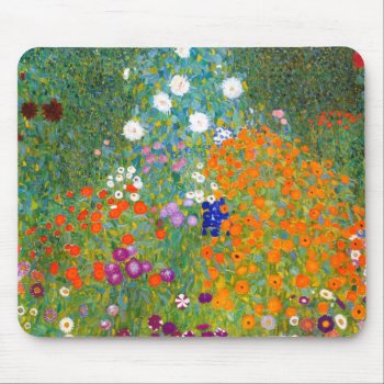 Flower Garden By Gustav Klimt Vintage Floral Mouse Pad by GalleryGreats at Zazzle