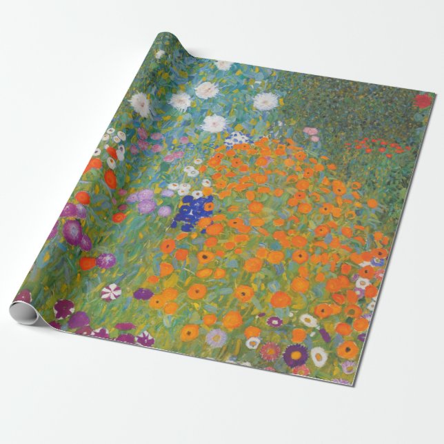 Flower Garden by Gustav Klimt Wrapping Paper (Unrolled)