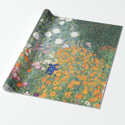 Flower Garden by Gustav Klimt Wrapping Paper