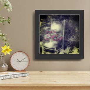 Flower Garden Chair Partial Color Framed Art