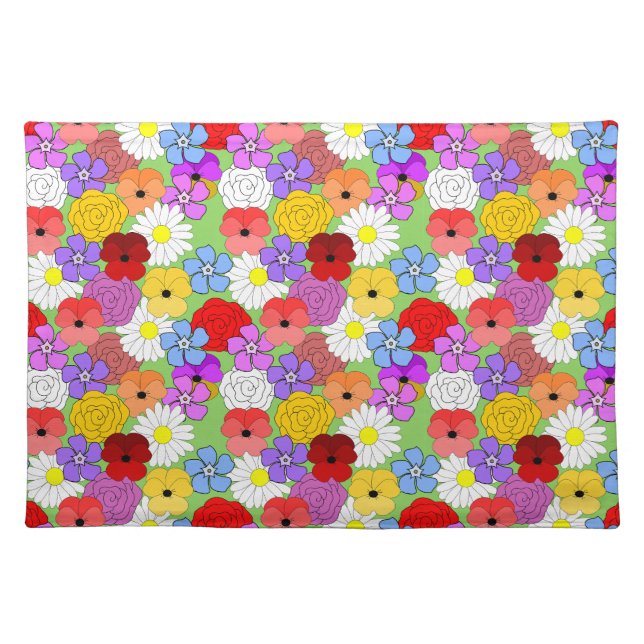 Flower Garden  Cloth Placemat (Front)