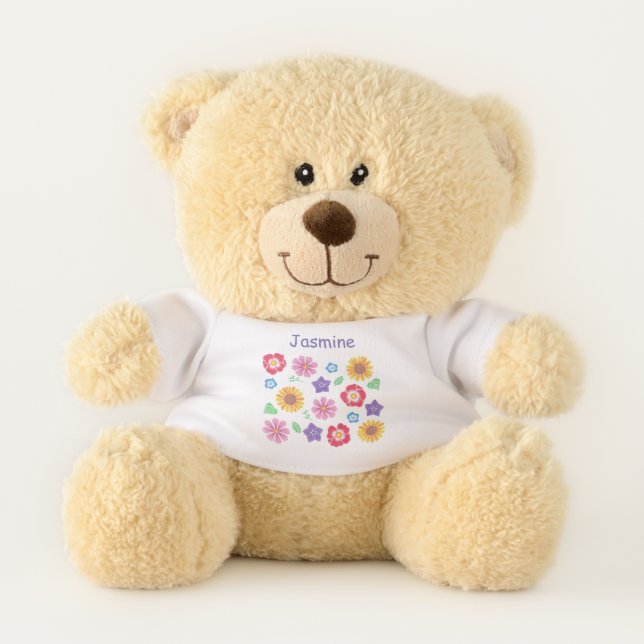 Flower Garden Cute Small Teddy Bear (Front)