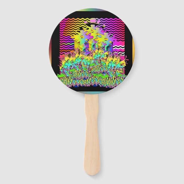 Flower Garden Decorative  Hand Fan (Front)