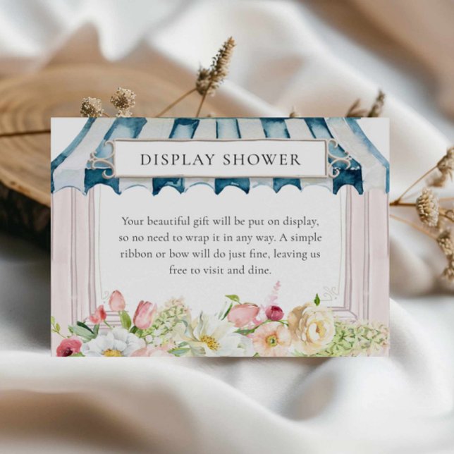 Flower Garden Display Shower Enclosure Card (Paris Floral love in bloom bridal shower display shower card)
