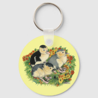 Flower Garden Ducklings Keychain