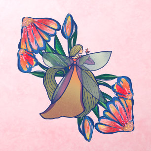 Flower Garden Fairy Gardener Art Wall Decal