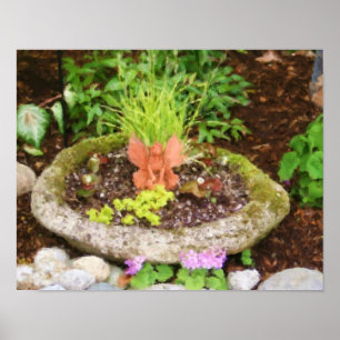 Flower Garden Fairy Photo Painting Poster