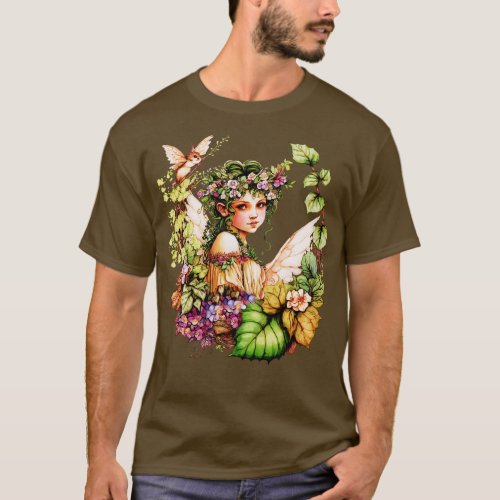 Flower Garden Fairy Women Gardeners Fantasy T_Shirt