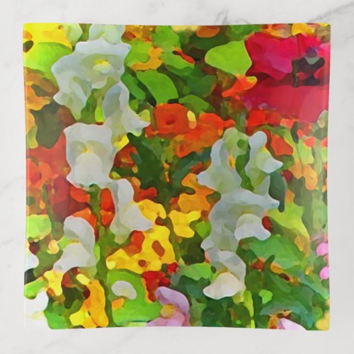 Flower Garden Floral Abstract Trinket Tray