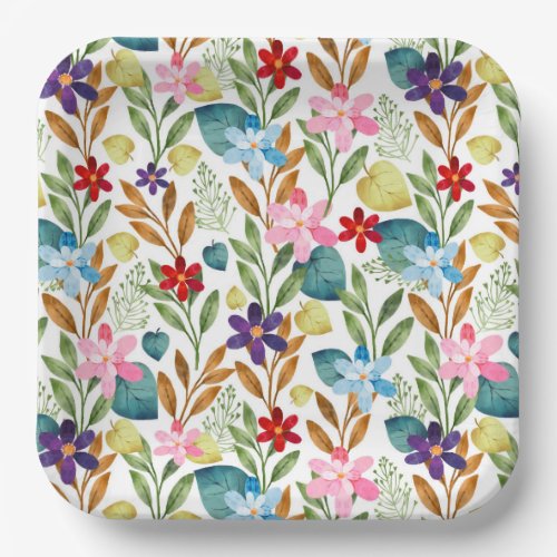 Flower Garden Floral Birthday Party Shower Paper Plates