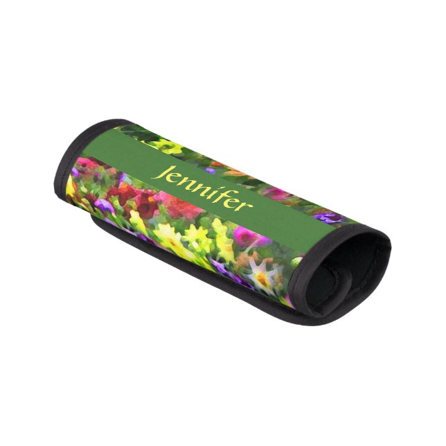Flower Garden Floral Luggage Handle Wrap (Angled)