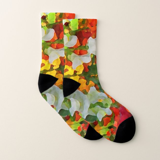 Flower Garden Floral Pattern Socks