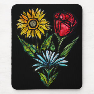 Flower Garden Florists Rose Sunflower Mouse Pad