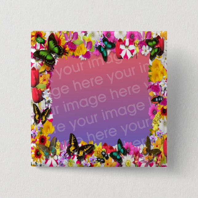 Flower Garden Frame Button (Front)