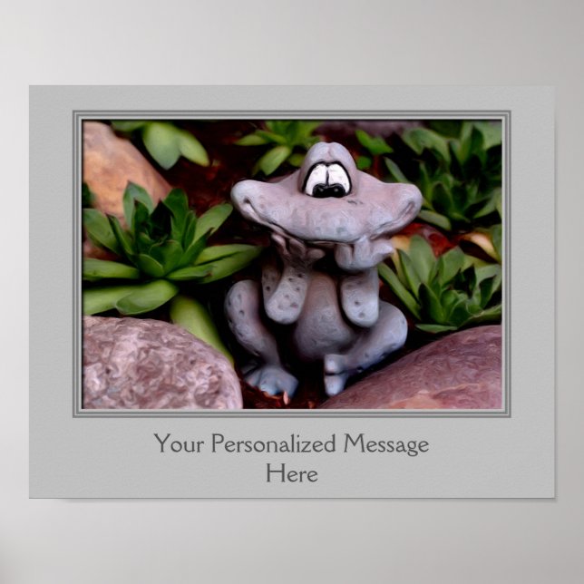 Flower Garden Frog Create Your Own Personalized Poster (Front)