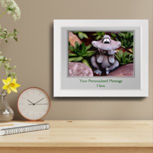 Flower Garden Frog Create Your Own Quote Framed Art