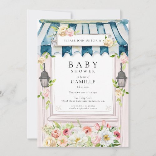 Flower Garden Girl Baby Shower Invitation