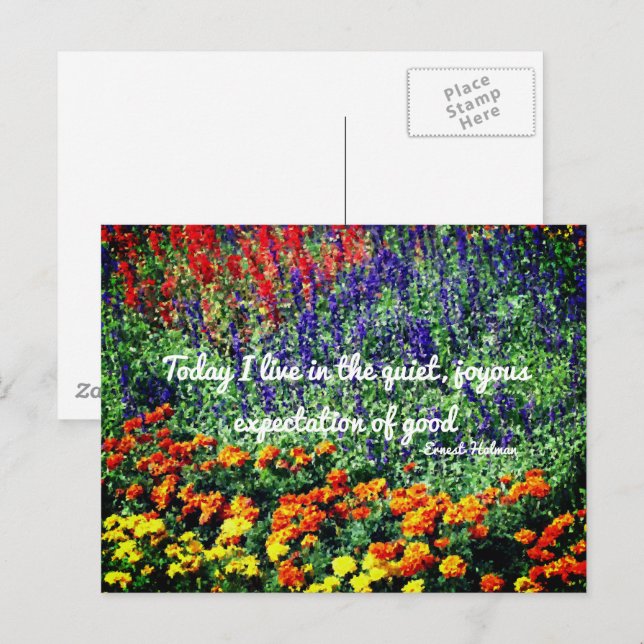 Flower Garden Goodness Inspirational Quote  Postcard (Front/Back)