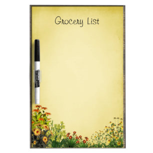 Flower Garden Grocery List Dry-Erase Board