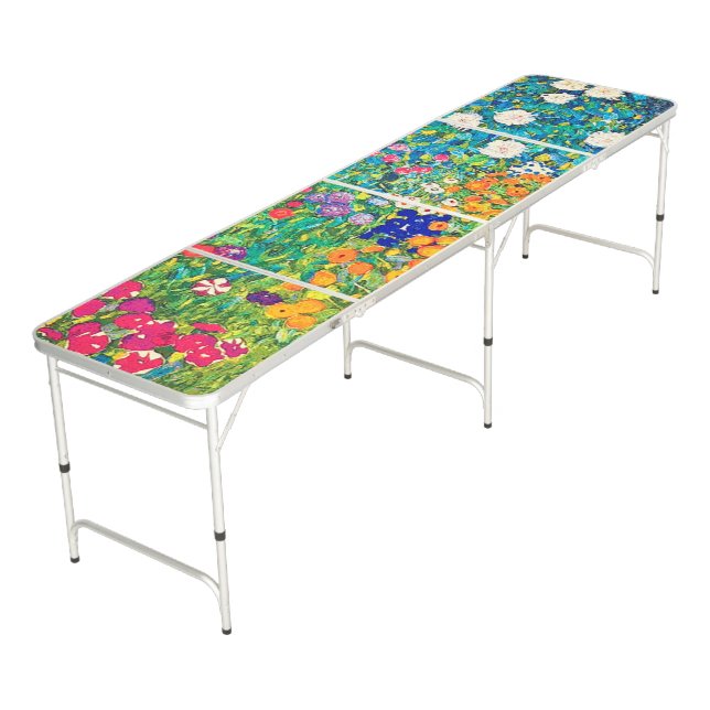 Flower Garden, Gustav Klimt Beer Pong Table (Angled)