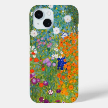 Flower Garden | Gustav Klimt Iphone 15 Case by GreyOwlVintage at Zazzle