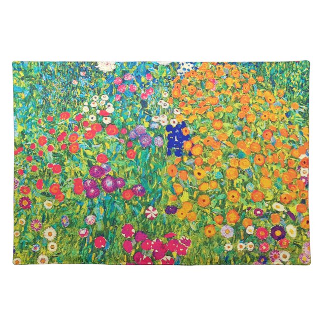 Flower Garden, Gustav Klimt Cloth Placemat (Front)