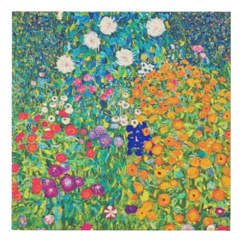 Flower Garden Gustav Klimt Faux Canvas Print