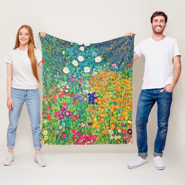 Flower Garden, Gustav Klimt Fleece Blanket (In Situ)