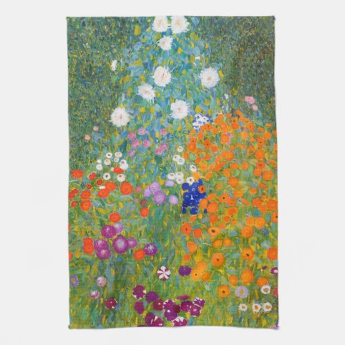 Flower Garden  Gustav Klimt Kitchen Towel