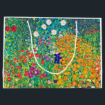 Flower Garden, Gustav Klimt Large Gift Bag<br><div class="desc">Gustav Klimt (July 14, 1862 – February 6, 1918) was an Austrian symbolist painter and one of the most prominent members of the Vienna Secession movement. Klimt is noted for his paintings, murals, sketches, and other objets d'art. In addition to his figurative works, which include allegories and portraits, he painted...</div>