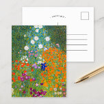 Flower Garden | Gustav Klimt Postcard<br><div class="desc">Flower Garden (1905-1907) by Austrian artist Gustav Klimt is a vibrant masterpiece of early 20th-century art. This lush, impressionistic scene bursts with colorful blossoms in a mesmerizing tapestry of nature, reflecting Klimt’s decorative style and love for floral motifs. The painting’s rich textures and intricate details make it a timeless choice...</div>