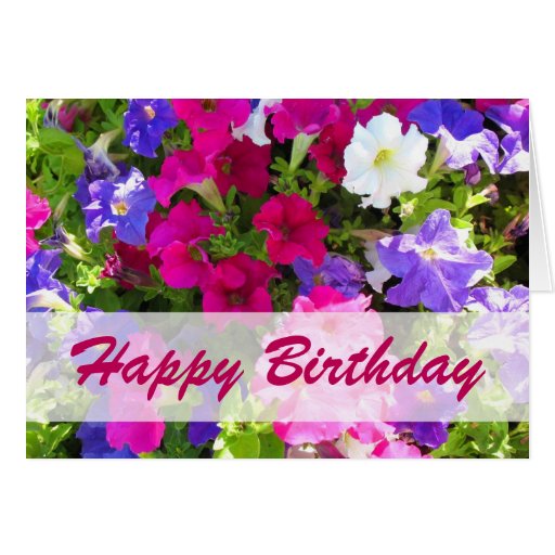 flower garden Happy Birthday Greeting Card | Zazzle