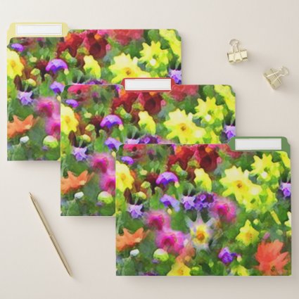 Flower Garden Impressions Floral File Folder Set