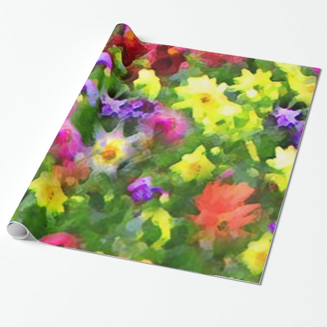 Flower Garden Impressions Wrapping Paper (Unrolled)