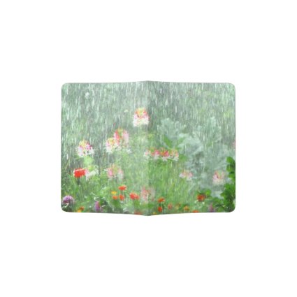 Flower Garden in Rain Green Passport Holder