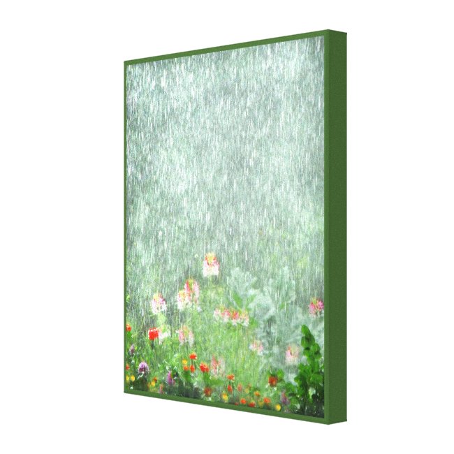 Flower Garden in the Rain Canvas Print