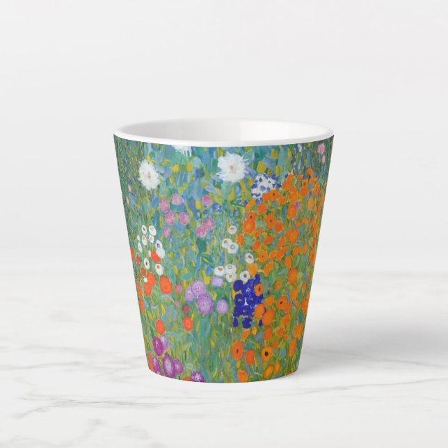 Flower Garden Landscape Gustav Klimt Latte Mug (Front)