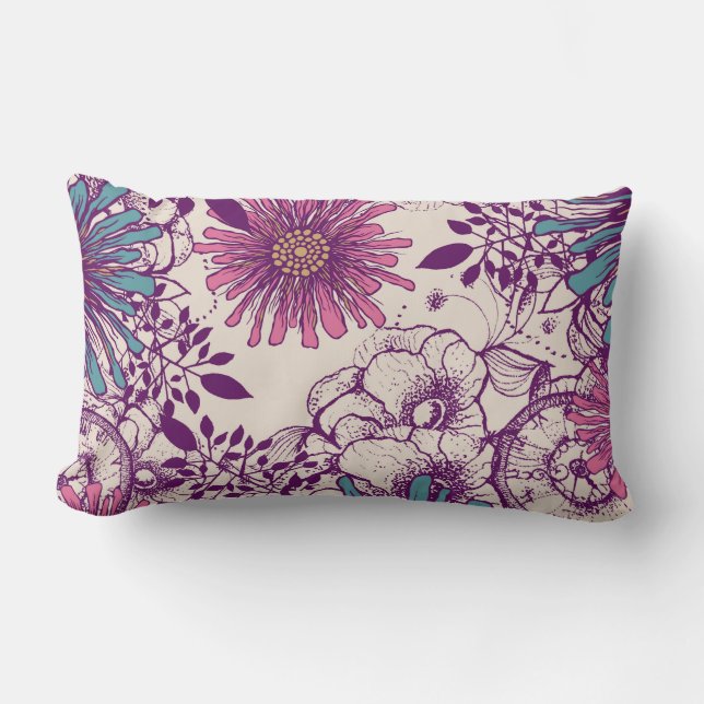 Flower Garden Lumbar Pillow (Front)