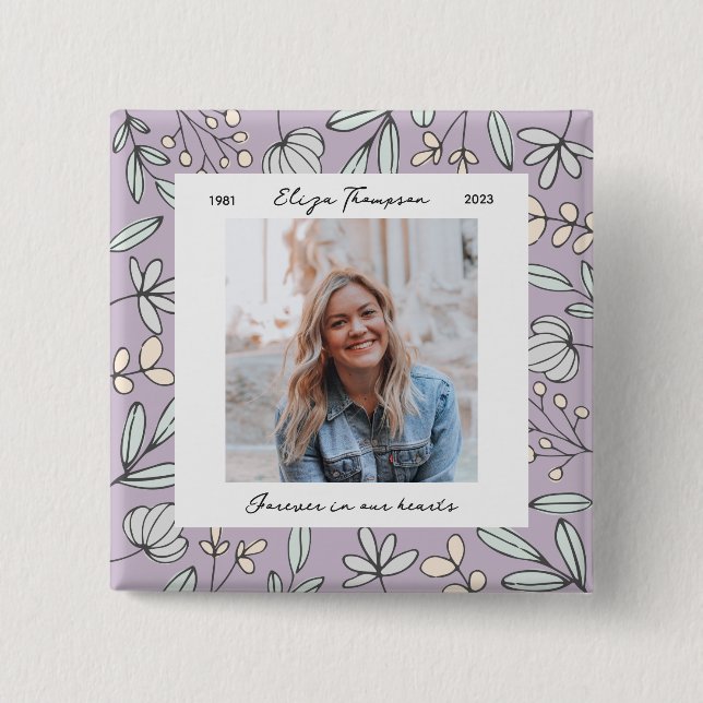 Flower Garden Memorial Button (Front)