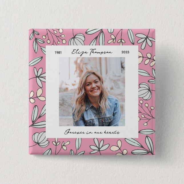 Flower Garden Memorial Button (Front)