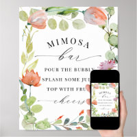 Watercolor Floral Printable Mimosa Bar Sign