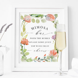 Flower Garden &quot;Mimosa Bar&quot; Bridal Shower Sign