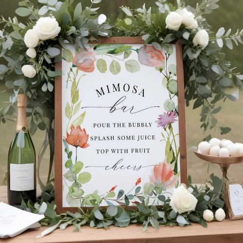 Flower Garden Mimosa Bar Bridal Shower Sign