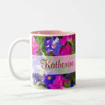 Flower Garden Name Two-tone Coffee Mug by DonnaGrayson_Photos at Zazzle