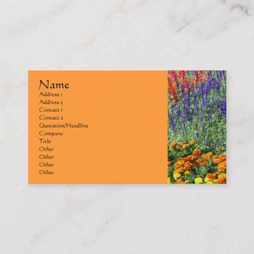 Customizable Flower Garden Nature Photography Business Card