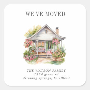 Flower Garden New Family Home Moving Announcement Square Sticker