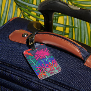 Flower Garden Night Scene  Luggage Tag
