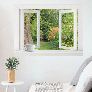 Flower Garden - Open Window with Pretty View Poster