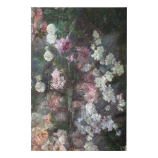 Flower Garden Painting Faux Canvas Print